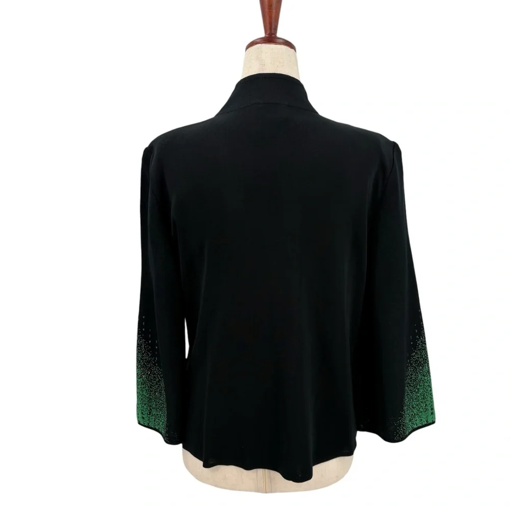 Toula‎ Knit Green and Black Sweater Jacket Set Small